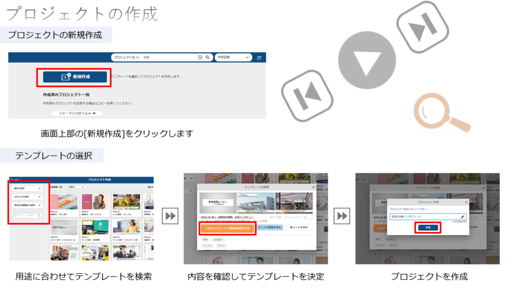 ドウガネ　ご利用マニュアル　プロジェクトの作成