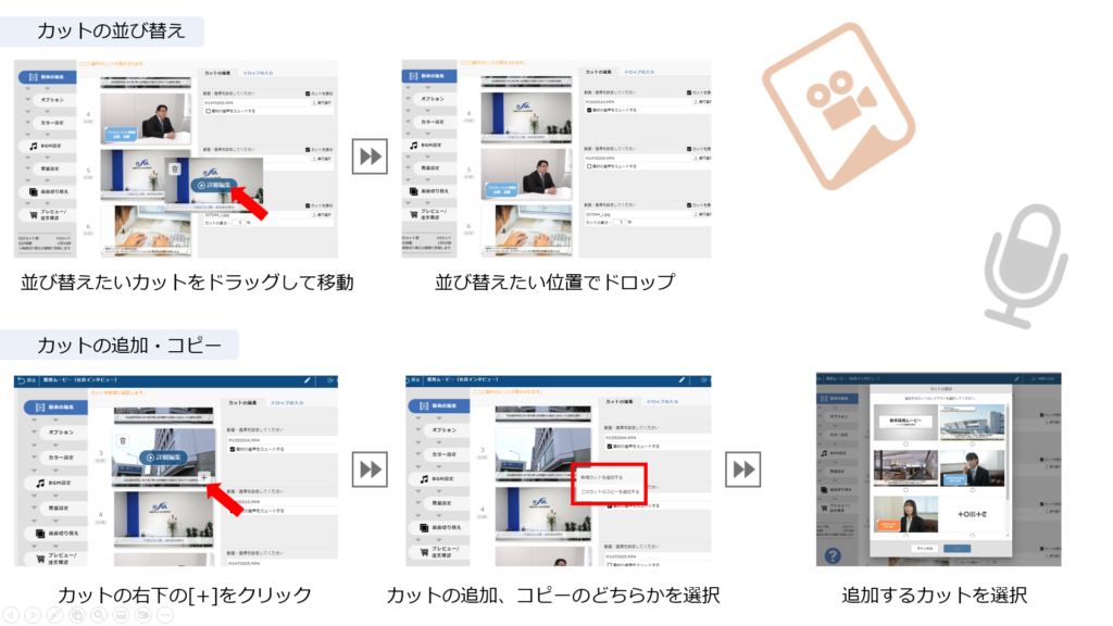 ドウガネ　ご利用マニュアル　カットの並べ替え